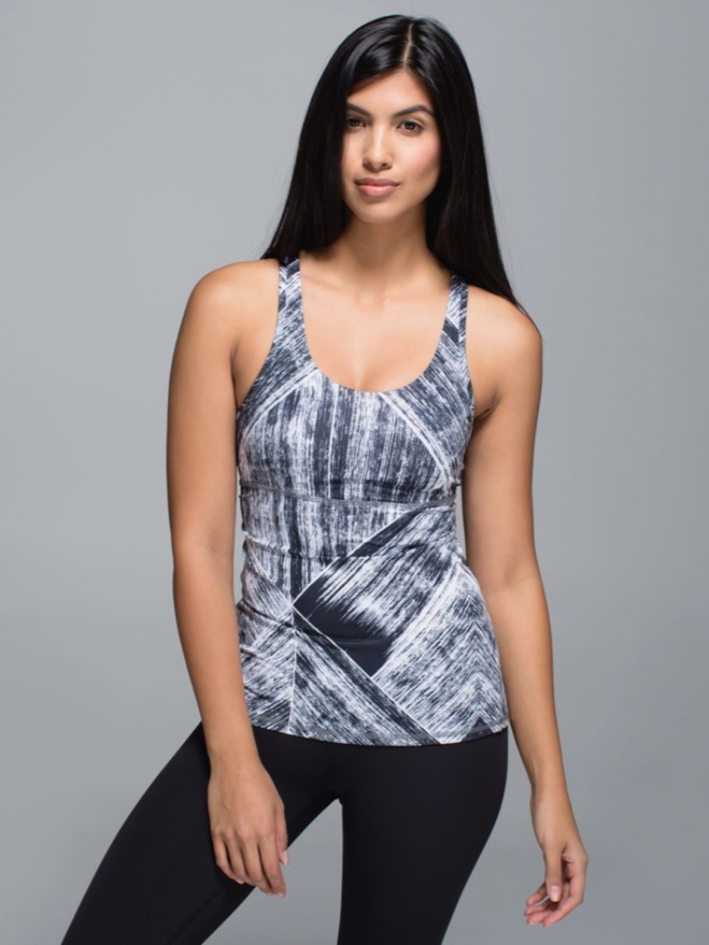 lululemon Crossback Tank Heat Wave White Black / White Size 4